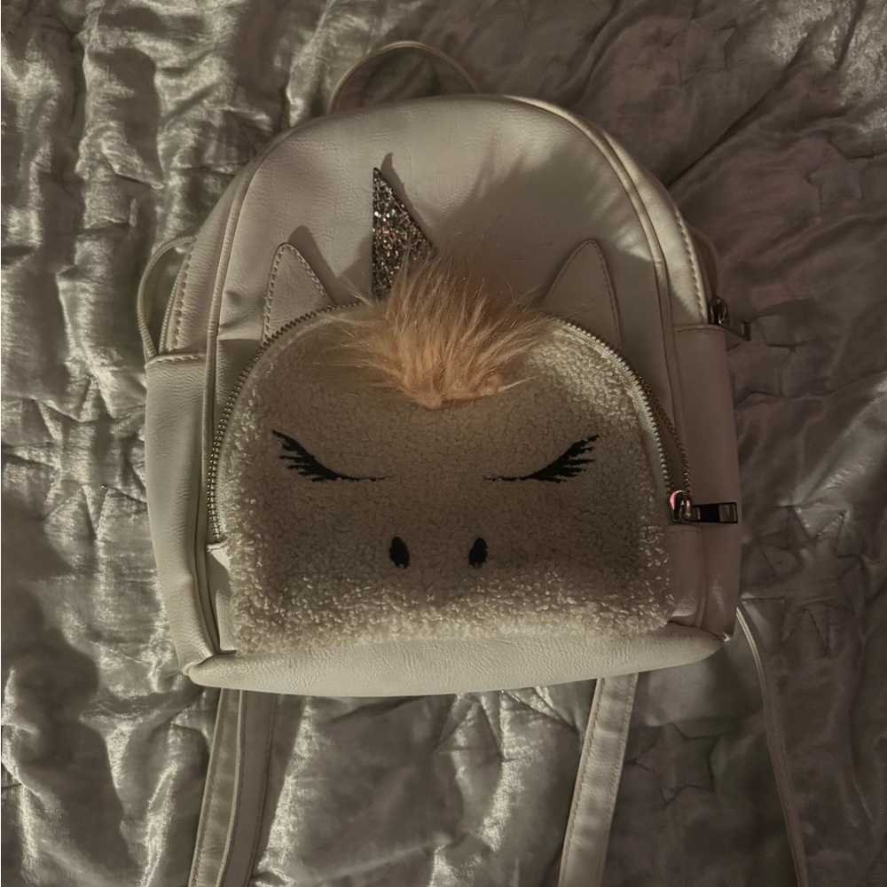 Unicorn Kids Backpack - White and Gold